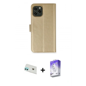 MARSİLYAN™- iPhone 12 Kılıf Siluet Işık Serisi - Siyah Bilvis 5in1 3D Magic Cam Ekran Koruyucu + Rainbow Kamera Lens Koruma Cam - YL