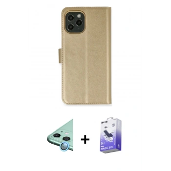 MARSİLYAN™- iPhone 12 Kılıf Siluet Işık Serisi - Siyah Bilvis 5in1 5D Magic Hayalet Cam Ekran Koruyucu + Raze Metal Kamera Lens - MI