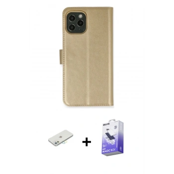 MARSİLYAN™- iPhone 12 Kılıf Siluet Işık Serisi - Siyah Bilvis 5in1 5D Magic Hayalet Cam Ekran Koruyucu + Renkli Kamera Lens Koruma Cam - SI