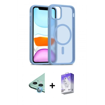 MARSİLYAN™- iPhone 12 Kılıf Siluet Minimal Prime - Siyah Bilvis 5in1 3D Magic Cam Ekran Koruyucu + Raze Metal Kamera Lens - MI