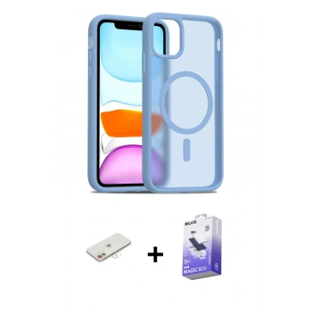 MARSİLYAN™- iPhone 12 Kılıf Siluet Minimal Prime - Siyah Bilvis 5in1 5D Magic Hayalet Cam Ekran Koruyucu + Renkli Kamera Lens Koruma Cam - YL