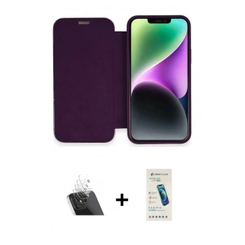 MARSİLYAN™- iPhone 12 Kılıf Siluet Minimal Serisi - Şeffaf Pasifik Cam Ekran Koruyucu + Kamera Lens Koruma Cam - SF