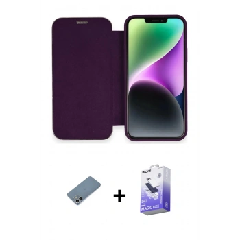 MARSİLYAN™- iPhone 12 Kılıf Siluet Minimal Serisi - Siyah Bilvis 5in1 5D Magic Hayalet Cam Ekran Koruyucu + Shine Kamera Lens Koruma Cam - GS