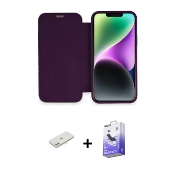 MARSİLYAN™- iPhone 12 Kılıf Siluet Minimal Serisi - Siyah Bilvis 5in1 5D Magic Hayalet Cam Ekran Koruyucu + Renkli Kamera Lens Koruma Cam - TU