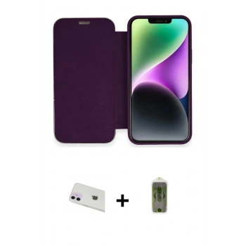 MARSİLYAN™- iPhone 12 Kılıf Siluet Minimal Serisi - Siyah Joko Magic 5D Hayalet Cam + Rainbow Kamera Lens Koruma Cam - MR