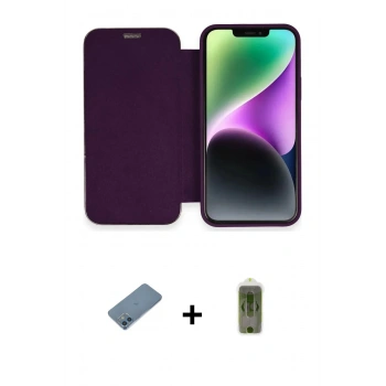 MARSİLYAN™- iPhone 12 Kılıf Siluet Minimal Serisi - Siyah Joko Magic 5D Hayalet Cam + Shine Kamera Lens Koruma Cam - MI