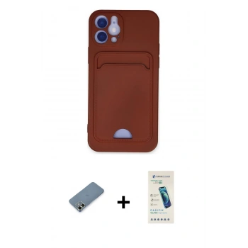 MARSİLYAN™- iPhone 12 Kılıf Vadi Çizgi Prime - Şeffaf Pasifik Cam Ekran Koruyucu + Metal Kamera Lens Koruma Cam - AKYL