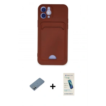 MARSİLYAN™- iPhone 12 Kılıf Vadi Çizgi Prime - Şeffaf Pasifik Cam Ekran Koruyucu + Shine Kamera Lens Koruma Cam - SABE