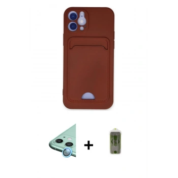 MARSİLYAN™- iPhone 12 Kılıf Vadi Çizgi Prime - Siyah Joko Magic 5D Hayalet Cam + Raze Metal Kamera Lens - MI