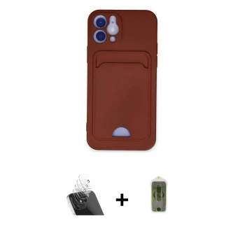 MARSİLYAN™- iPhone 12 Kılıf Vadi Çizgi Prime - Siyah Joko Magic 5D Hayalet Cam + Kamera Lens Koruma Cam - SF