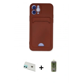 MARSİLYAN™- iPhone 12 Kılıf Vadi Çizgi Prime - Siyah Joko Magic 5D Hayalet Cam + Rainbow Kamera Lens Koruma Cam - YL
