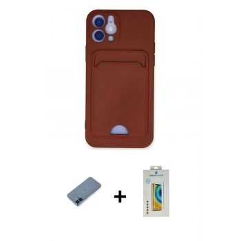 MARSİLYAN™- iPhone 12 Kılıf Vadi Çizgi Prime - Siyah Polymer Nano Ekran Koruyucu + Metal Kamera Lens Koruma Cam - MI