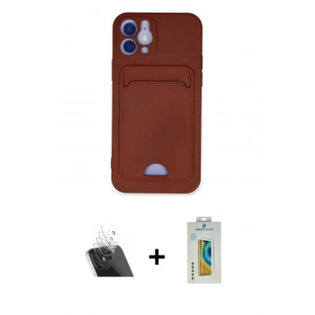 MARSİLYAN™- iPhone 12 Kılıf Vadi Çizgi Prime - Siyah Polymer Nano Ekran Koruyucu + Kamera Lens Koruma Cam - SF