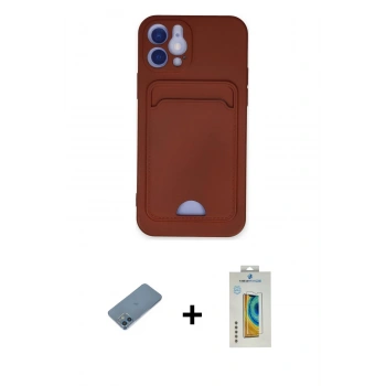 MARSİLYAN™- iPhone 12 Kılıf Vadi Çizgi Prime - Siyah Polymer Nano Ekran Koruyucu + Shine Kamera Lens Koruma Cam - MI