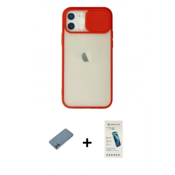 MARSİLYAN™- iPhone 12 Kılıf Vadi Çizgi - Şeffaf Pasifik Cam Ekran Koruyucu + Shine Kamera Lens Koruma Cam - MI