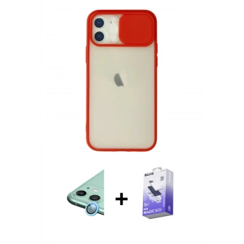 MARSİLYAN™- iPhone 12 Kılıf Vadi Çizgi - Siyah Bilvis 5in1 5D Magic Hayalet Cam Ekran Koruyucu + Raze Metal Kamera Lens - MI