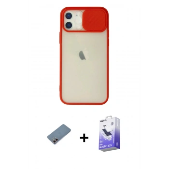 MARSİLYAN™- iPhone 12 Kılıf Vadi Çizgi - Siyah Bilvis 5in1 5D Magic Hayalet Cam Ekran Koruyucu + Shine Kamera Lens Koruma Cam - PE