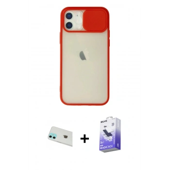MARSİLYAN™- iPhone 12 Kılıf Vadi Çizgi - Siyah Bilvis 5in1 5D Magic Hayalet Cam Ekran Koruyucu + Rainbow Kamera Lens Koruma Cam - YL
