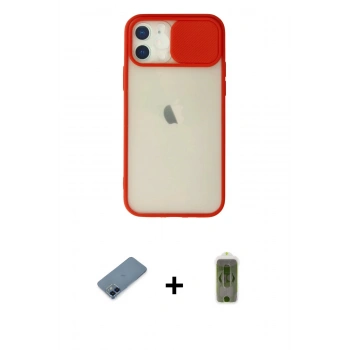MARSİLYAN™- iPhone 12 Kılıf Vadi Çizgi - Siyah Joko Magic 5D Hayalet Cam + Metal Kamera Lens Koruma Cam - MI