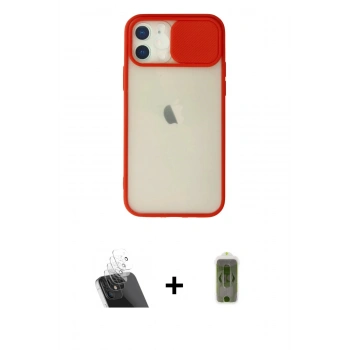 MARSİLYAN™- iPhone 12 Kılıf Vadi Çizgi - Siyah Joko Magic 5D Hayalet Cam + Kamera Lens Koruma Cam - SF