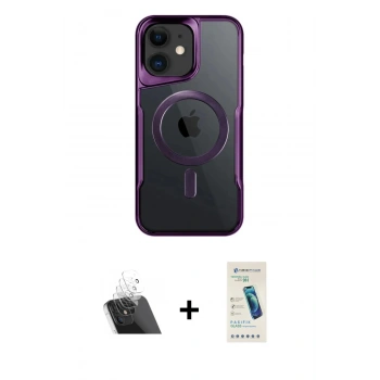 MARSİLYAN™- iPhone 12 Kılıf Yadigar Klasik Özel Seri - Şeffaf Pasifik Cam Ekran Koruyucu + Kamera Lens Koruma Cam - SF