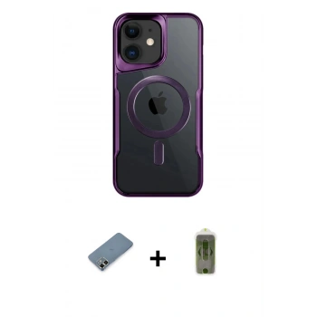 MARSİLYAN™- iPhone 12 Kılıf Yadigar Klasik Özel Seri - Siyah Joko Magic 5D Hayalet Cam + Metal Kamera Lens Koruma Cam - AKYL