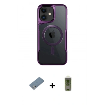 MARSİLYAN™- iPhone 12 Kılıf Yadigar Klasik Özel Seri - Siyah Joko Magic 5D Hayalet Cam + Shine Kamera Lens Koruma Cam - GS