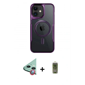 MARSİLYAN™- iPhone 12 Kılıf Yadigar Klasik Özel Seri - Siyah Joko Magic 5D Hayalet Cam + Raze Metal Kamera Lens - KI