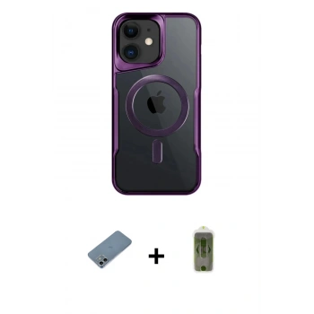 MARSİLYAN™- iPhone 12 Kılıf Yadigar Klasik Özel Seri - Siyah Joko Magic 5D Hayalet Cam + Shine Kamera Lens Koruma Cam - SABE