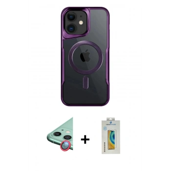 MARSİLYAN™- iPhone 12 Kılıf Yadigar Klasik Özel Seri - Siyah Polymer Nano Ekran Koruyucu + Raze Metal Kamera Lens - KI