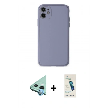 MARSİLYAN™- iPhone 12 Kılıf Yadigar Klasik - Şeffaf Pasifik Cam Ekran Koruyucu + Raze Metal Kamera Lens - MI