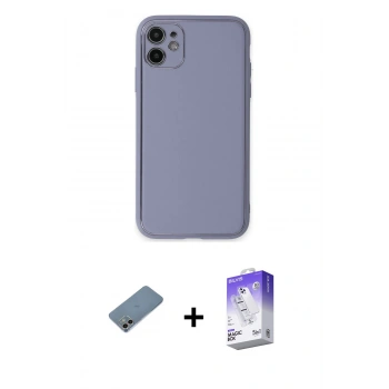 MARSİLYAN™- iPhone 12 Kılıf Yadigar Klasik - Siyah Bilvis 5in1 3D Magic Cam Ekran Koruyucu + Shine Kamera Lens Koruma Cam - GI