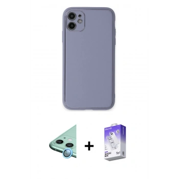 MARSİLYAN™- iPhone 12 Kılıf Yadigar Klasik - Siyah Bilvis 5in1 3D Magic Cam Ekran Koruyucu + Raze Metal Kamera Lens - MI