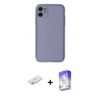 MARSİLYAN™- iPhone 12 Kılıf Yadigar Klasik - Siyah Bilvis 5in1 3D Magic Cam Ekran Koruyucu + Renkli Kamera Lens Koruma Cam - SI