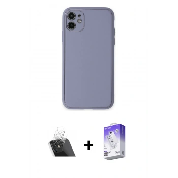MARSİLYAN™- iPhone 12 Kılıf Yadigar Klasik - Siyah Bilvis 5in1 3D Magic Cam Ekran Koruyucu + Kamera Lens Koruma Cam - SF