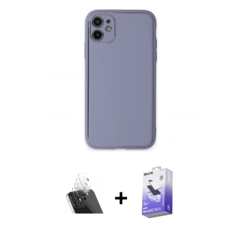 MARSİLYAN™- iPhone 12 Kılıf Yadigar Klasik - Siyah Bilvis 5in1 5D Magic Hayalet Cam Ekran Koruyucu + Kamera Lens Koruma Cam - SF