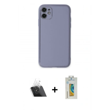 MARSİLYAN™- iPhone 12 Kılıf Yadigar Klasik - Siyah Polymer Nano Ekran Koruyucu + Kamera Lens Koruma Cam - SF