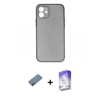 MARSİLYAN™- iPhone 12 Kılıf Yadigar Yansıma Serisi - Siyah Bilvis 5in1 3D Magic Cam Ekran Koruyucu + Shine Kamera Lens Koruma Cam - GI