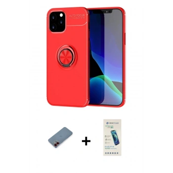 MARSİLYAN™- iPhone 12 Kılıf Yankı Form Prime - Şeffaf Pasifik Cam Ekran Koruyucu + Metal Kamera Lens Koruma Cam - KI