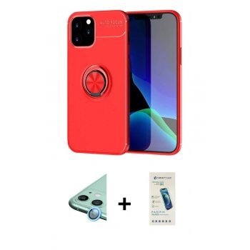 MARSİLYAN™- iPhone 12 Kılıf Yankı Form Prime - Şeffaf Pasifik Cam Ekran Koruyucu + Raze Metal Kamera Lens - MI