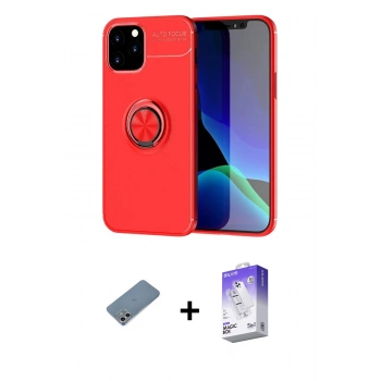 MARSİLYAN™- iPhone 12 Kılıf Yankı Form Prime - Siyah Bilvis 5in1 3D Magic Cam Ekran Koruyucu + Shine Kamera Lens Koruma Cam - GS