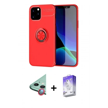 MARSİLYAN™- iPhone 12 Kılıf Yankı Form Prime - Siyah Bilvis 5in1 3D Magic Cam Ekran Koruyucu + Raze Metal Kamera Lens - KI
