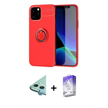 MARSİLYAN™- iPhone 12 Kılıf Yankı Form Prime - Siyah Bilvis 5in1 3D Magic Cam Ekran Koruyucu + Raze Metal Kamera Lens - MI