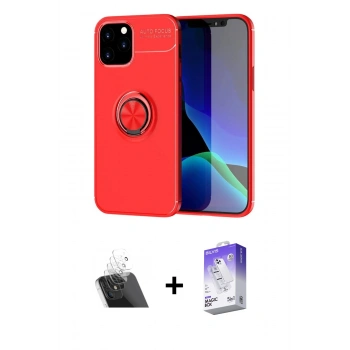 MARSİLYAN™- iPhone 12 Kılıf Yankı Form Prime - Siyah Bilvis 5in1 3D Magic Cam Ekran Koruyucu + Kamera Lens Koruma Cam - SF
