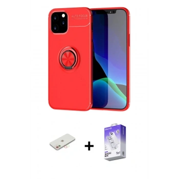 MARSİLYAN™- iPhone 12 Kılıf Yankı Form Prime - Siyah Bilvis 5in1 3D Magic Cam Ekran Koruyucu + Renkli Kamera Lens Koruma Cam - YL