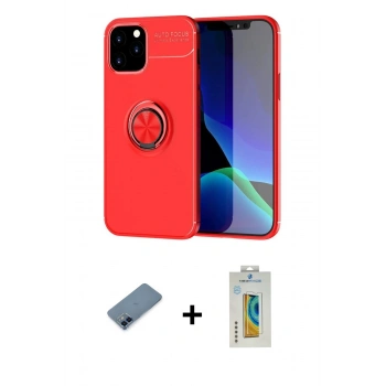 MARSİLYAN™- iPhone 12 Kılıf Yankı Form Prime - Siyah Polymer Nano Ekran Koruyucu + Metal Kamera Lens Koruma Cam - MI