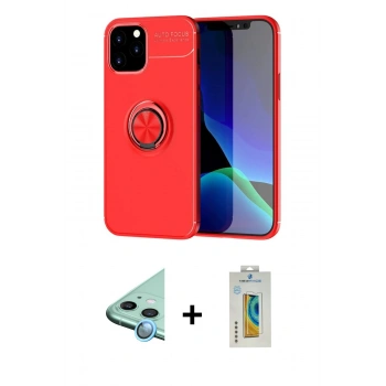 MARSİLYAN™- iPhone 12 Kılıf Yankı Form Prime - Siyah Polymer Nano Ekran Koruyucu + Raze Metal Kamera Lens - MI
