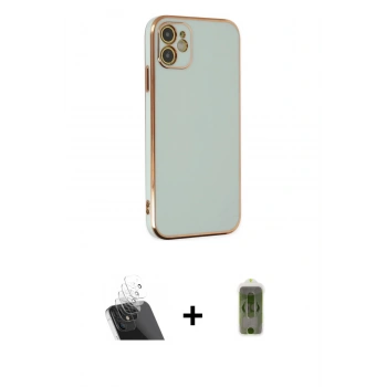 MARSİLYAN™- iPhone 12 Kılıf Yankı Serisi - Siyah Joko Magic 5D Hayalet Cam + Kamera Lens Koruma Cam - SF