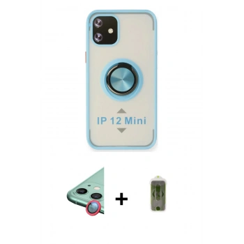 MARSİLYAN™- iPhone 12 Kılıf Yörünge Çizgi - Siyah Joko Magic 5D Hayalet Cam + Raze Metal Kamera Lens - KI
