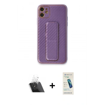 MARSİLYAN™- iPhone 12 Kılıf Yörünge Yansıma - Şeffaf Pasifik Cam Ekran Koruyucu + Kamera Lens Koruma Cam - SF